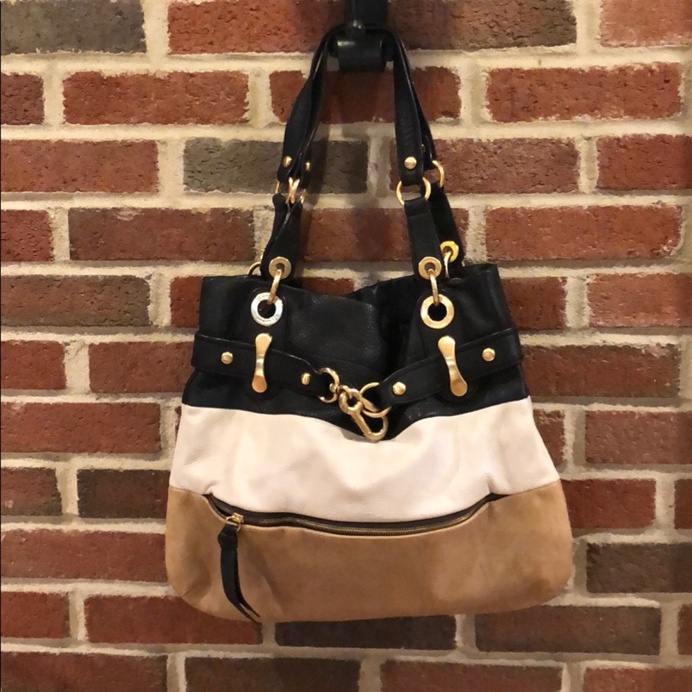 BMakowsky Tri Color Leather Tote Bag